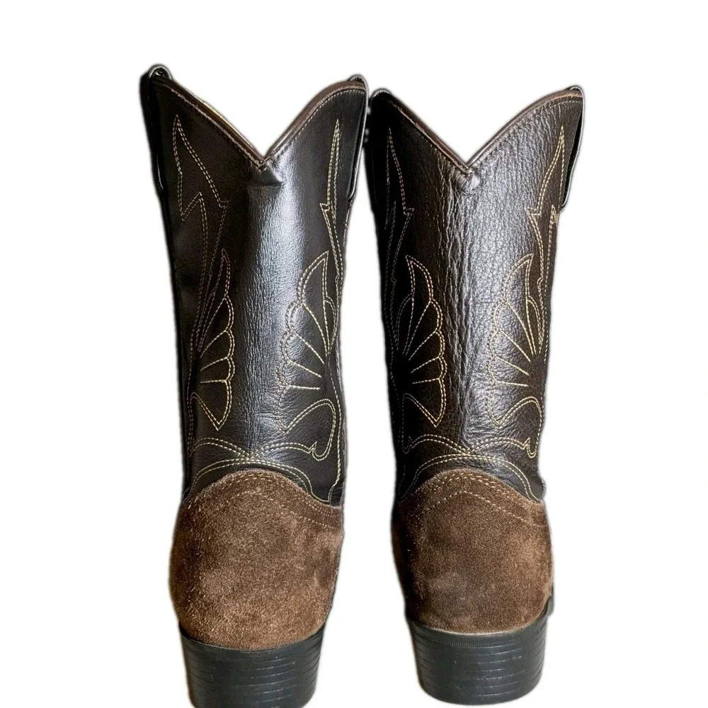 Masterson Boot Company Suede Leather Western Cowboy Boots Youth SZ 6 Women SZ 7